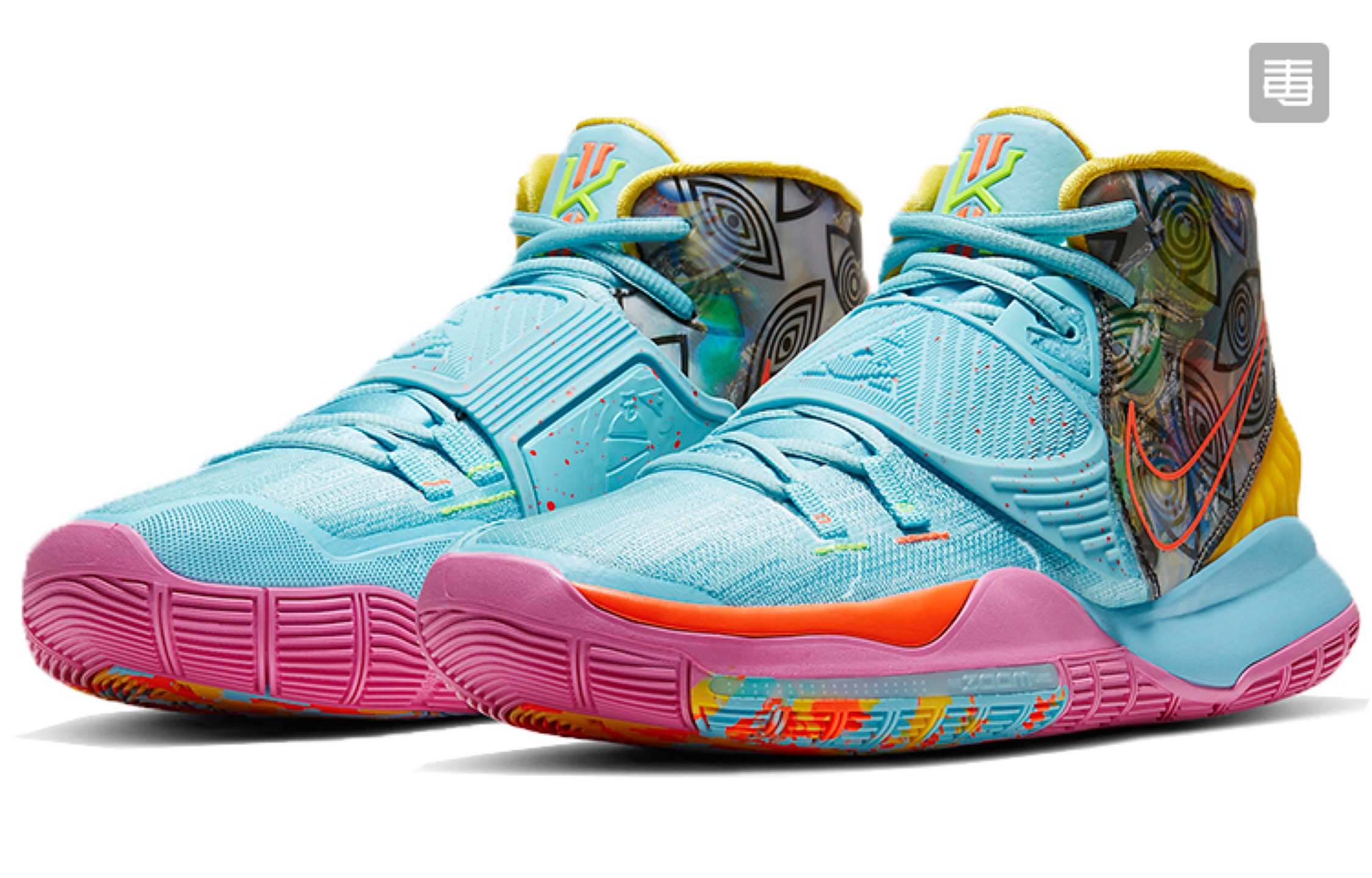 Nike Kyrie 6 Miami Blue Pink Yellow Shoes